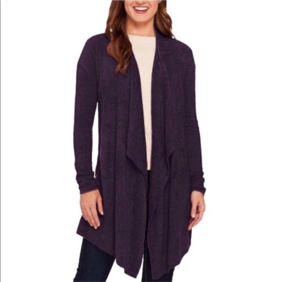 purple waterfall cardigan